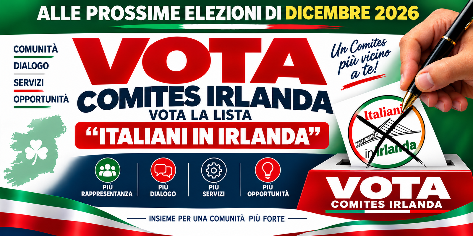 Vota la lista Italiani in Irlanda - COMITES Irlanda 2026