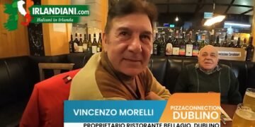 Vincenzo Morelli, proprietario del ristorante Bellagio di Dublino, durante un evento di networking della comunità italiana organizzato da Irlandiani.