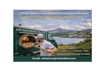 Furgone con forno per pizza immerso nello splendido paesaggio del Donegal, all’estremo Nord dell’Irlanda.