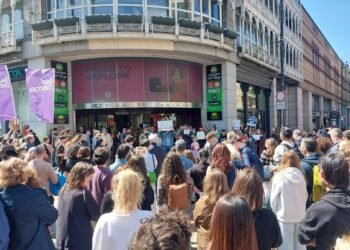 Manifestanti allo Stephen’s Green Shopping Centre