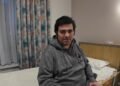 Vincenzo La Fata all’interno della sua stanza presso il Beaumont Lodge durante il lungo percorso di recupero dopo i delicati interventi chirurgici al cuore affrontati negli ospedali di Dublino.