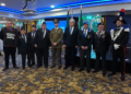 L’Ambasciatore d’Italia in Irlanda insieme ai rappresentanti dell’Associazione Nazionale Carabinieri, Sezione Irlanda, e della FIDCA, Federazione Italiana dei Combattenti Alleati, Sezione Éire, durante le celebrazioni per l’80° anniversario della Repubblica Italiana presso il St. Helen’s Hotel di Dublino.