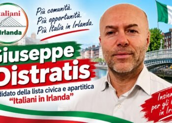 Giuseppe Distratis, candidato alle elezioni COMITES Irlanda 2026 con la lista civica “Italiani in Irlanda”